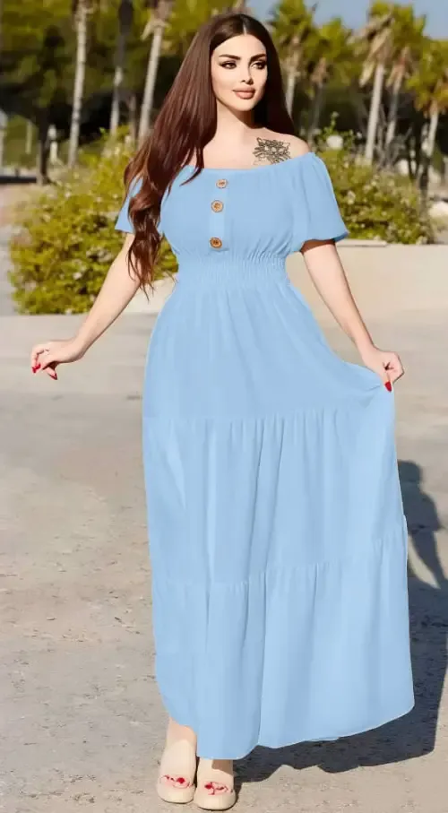 فستان ماربل طبقات ثقيلة