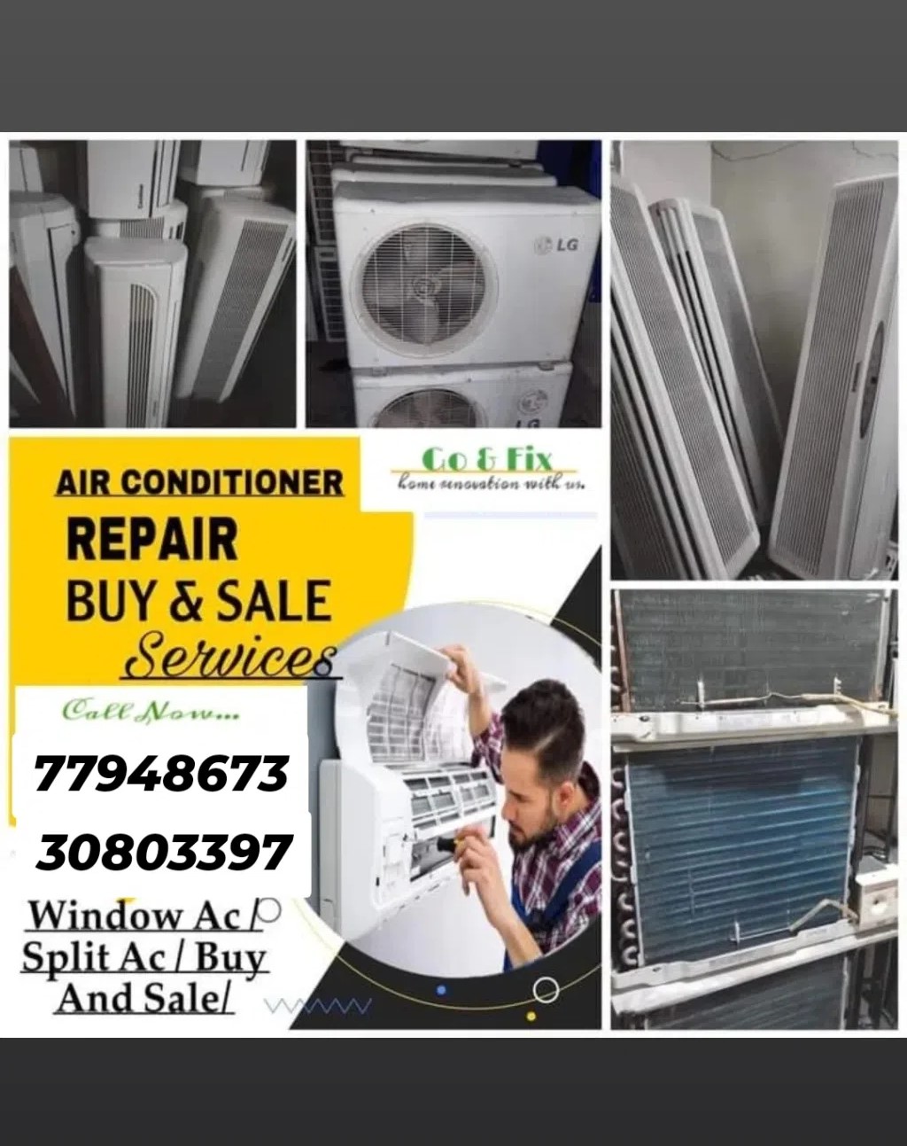 Air Conditioner Repairing Installing & Buiying and Cleaning In Doha