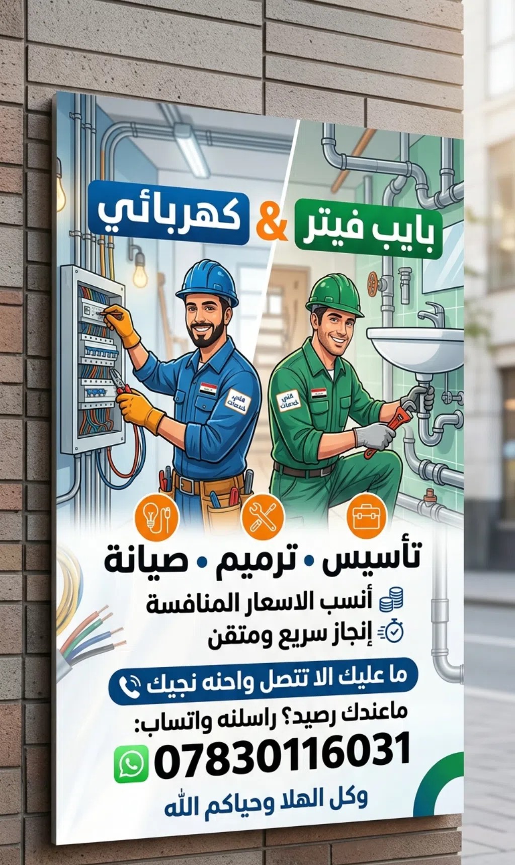 كهربائي وبايب فيتر فى البصره