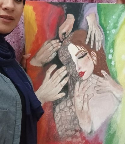 لوحة فنية تهم المرأة والمجتمع