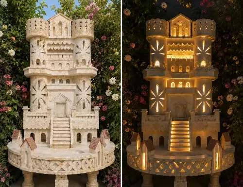 🏰 شلال حجري بتصميم قلعة مميز للبيع في دمشق
