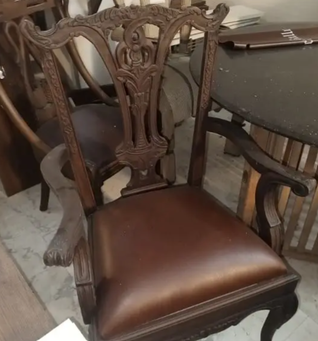 teak wood and leather armchairs for sale in Adlieh Beirut