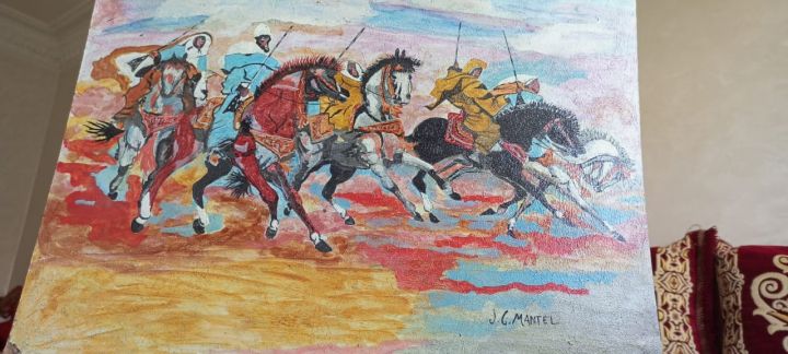 لوحة مغربية فنية قديمة مرسومة باليد الدار البيضاء