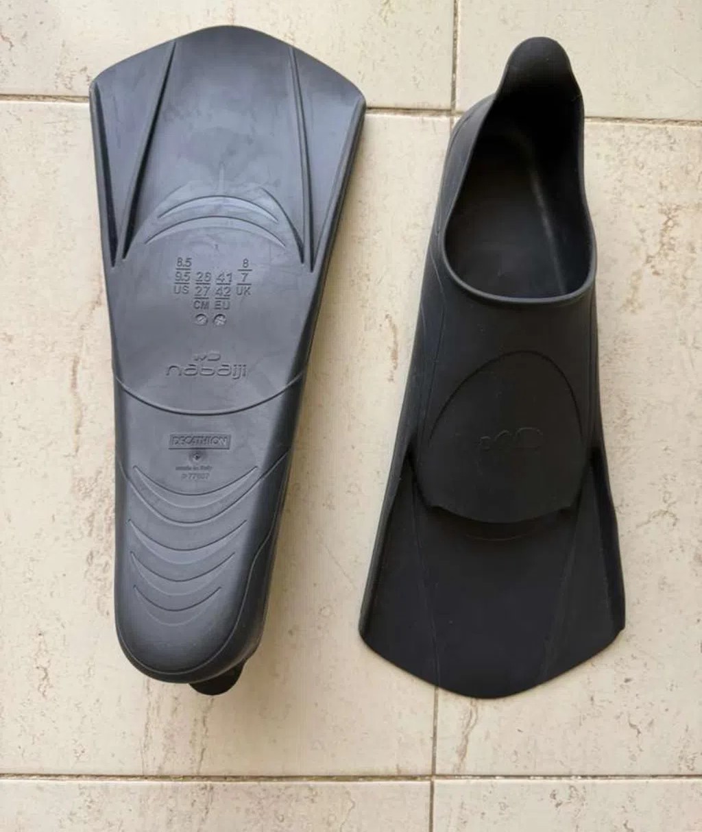 Swim fins grey decathlon original like size 42 new للبيع القاهرة